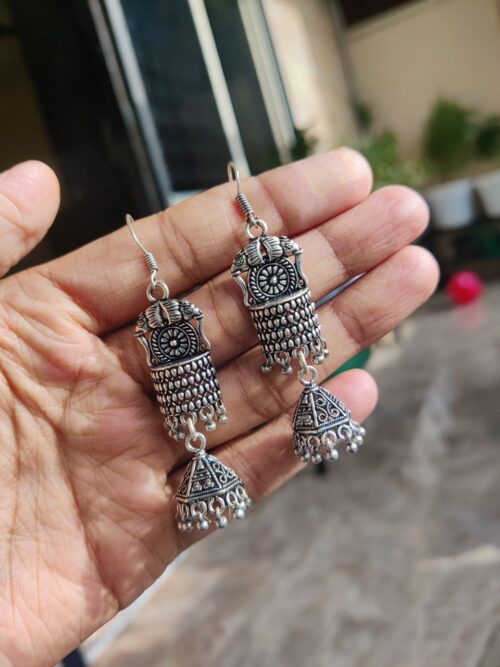 Oxidised Elephant Dangler Earrings for Girls Stylish Ethnic Jewelry