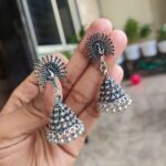 Oxidised Peacock Jhumka Earrings | Elegant Traditional Ethnic Jewelry for Women