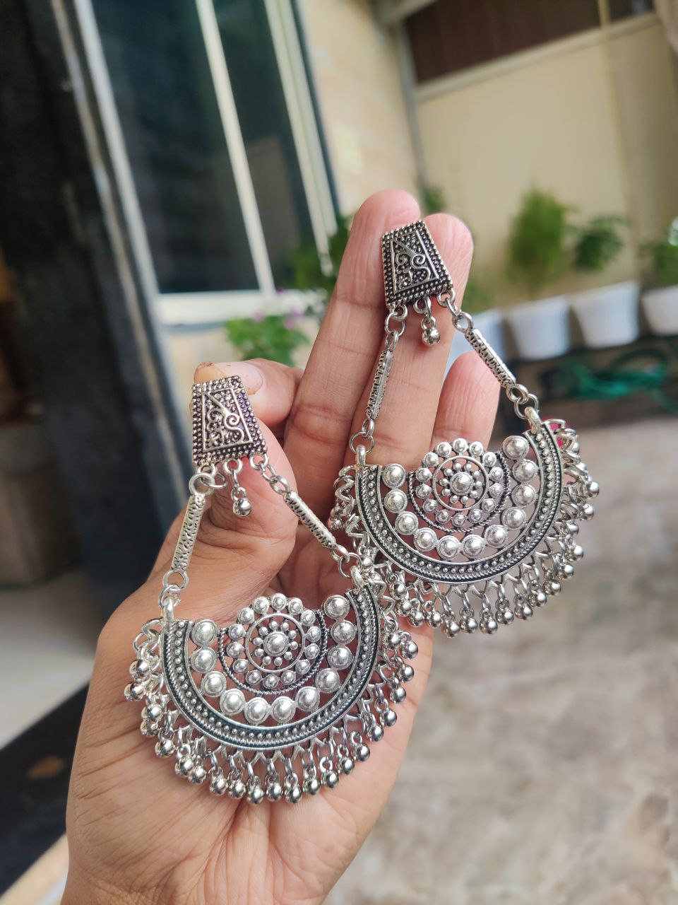 Oxidised German Silver Earrings Stylish Ethnic Jewelry for Women 1 Oxidised German Silver Earrings Stylish Ethnic Jewelry for Women