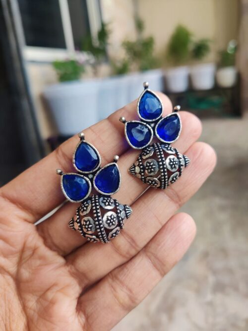 Oxidised Traditional Stud Earrings ? Elegant Ethnic Jewelry for Women