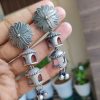 Trendy Oxidised Long Earrings | Silver Replica Traditional Partywear Jewelry for Women and Girls in Stylish Design