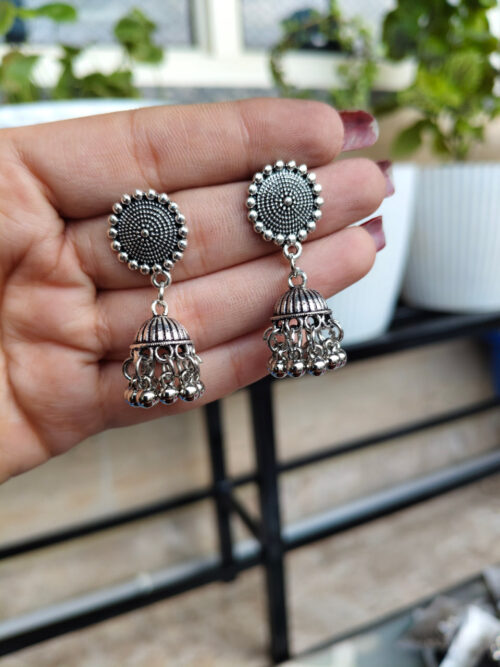 Trendy Oxidised Jhumki Earrings | Stylish Daily Wear Ethnic Jewelry for Women