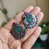 Unique Peacock Stone Stud Earrings | Silver Replica Oxidized Jewelry for Women and Girls in Stylish Design 3 photo 8 2025 09 03 22 00 05