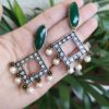 Two Tone Oxidized Dangler Earrings With Beautiful Pearl And Stone Work Design 3 photo 10 2025 10 07 16 21 57