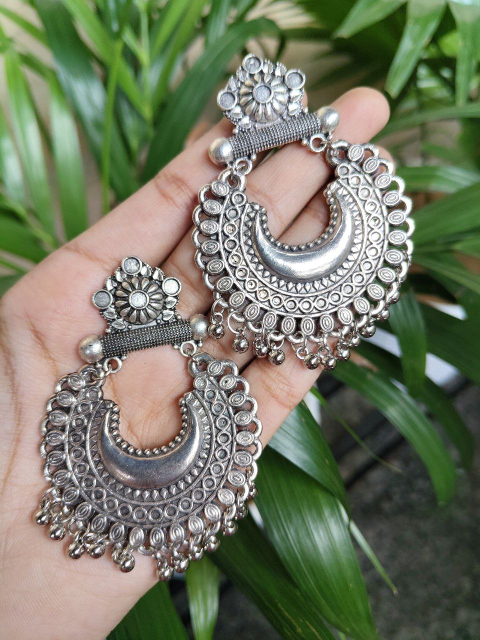 Chandbali Dangler Earrings With Traditional Ghungroo Detailing 1 Chandbali Dangler Earrings With Traditional Ghungroo Detailing
