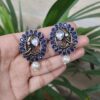 Two Tone Oxidized Elephant Design Earrings With Intricate Stone Work Detailing 2 photo 14 2025 10 07 16 21 57