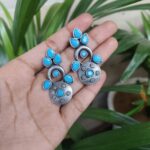 Elegant Silver Replica Oxidised Stud Earrings | Stylish Daily Wear Jewelry