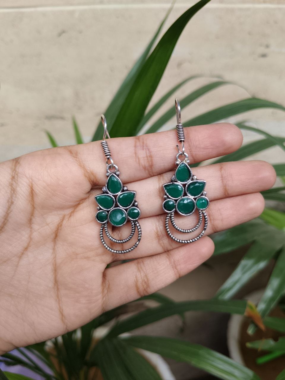 Dailywear Oxidised Stone Work Earrings | Stylish Comfortable Ethnic Jewelry for Women 1 Dailywear Oxidised Stone Work Earrings | Stylish Comfortable Ethnic Jewelry for Women