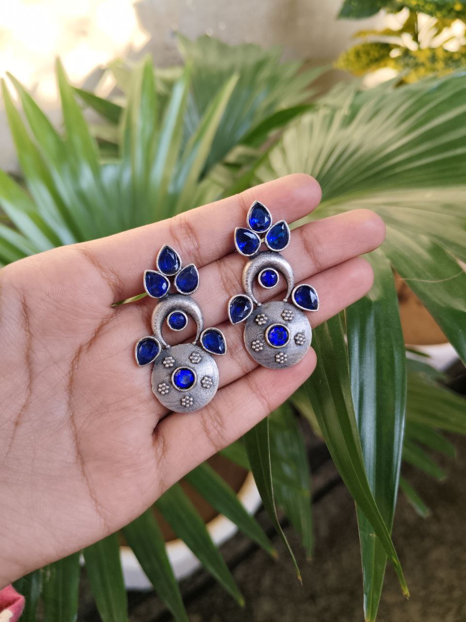 Elegant Silver Replica Oxidised Stud Earrings | Stylish Daily Wear Jewelry 2 Elegant Silver Replica Oxidised Stud Earrings | Stylish Daily Wear Jewelry - Image 2