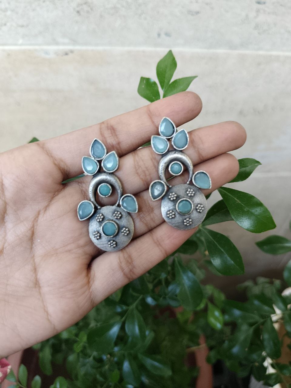 Elegant Silver Replica Oxidised Stud Earrings | Stylish Daily Wear Jewelry 3 Elegant Silver Replica Oxidised Stud Earrings | Stylish Daily Wear Jewelry - Image 3