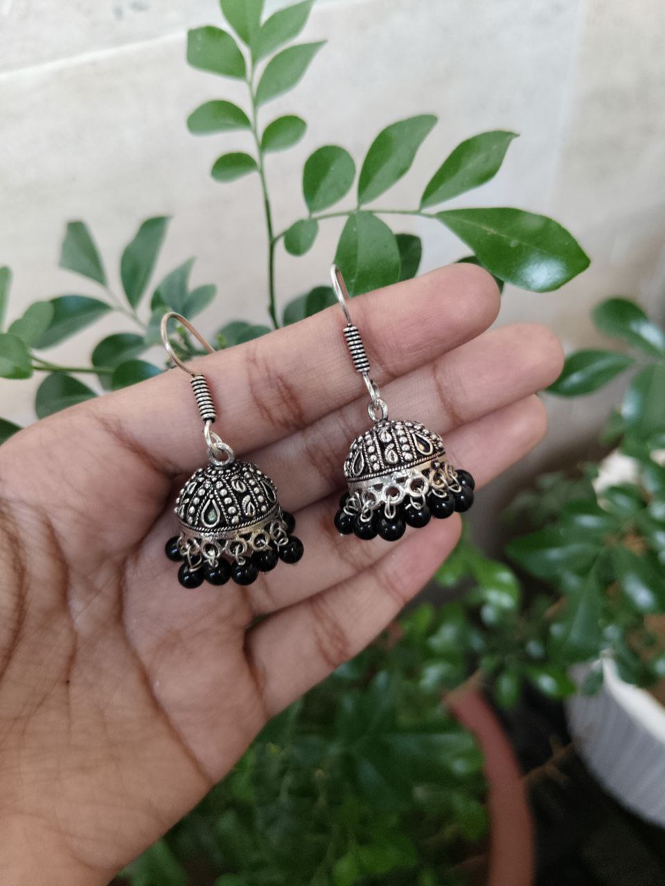 Silver Plated Hook Dangler Earrings With Traditional Ghungroo Detailing 1 Silver Plated Hook Dangler Earrings With Traditional Ghungroo Detailing
