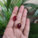 Bulk 410 Stylish Handmade Gold Plated Earrings with Monalisa Stone – Best Hook Design for Everyday Use - "Red"