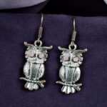 Bulk 156 Trendy Owl Hook Earrings | German Silver Ethnic Dangler Stone Best Jewelry for Everyday Style - "Baby Pink"