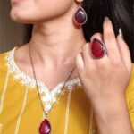 Elegant Drop Stone Necklace (Combo set) | Oxidized Ethnic Chain Beautiful Jewelry for Women