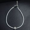 Ethnic silver replica rose charm anklet with white beads for women.