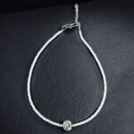 Ethnic Rose Charm Anklet | White Beads Silver Replica Best Traditional Jewelry