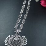 Bulk 120 Traditional Floral Art Necklace | Silver Replica Ethnic Stone & Pearl Work Perfect Jewelry for Women - "Baby Pink"