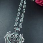 Bulk 122 Traditional Floral Art Necklace | Silver Replica Ethnic Stone & Pearl Work Perfect Jewelry for Women - "Mint"
