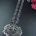 Bulk 126 Traditional Floral Art Necklace | Silver Replica Ethnic Stone & Pearl Work Perfect Jewelry for Women - "Black"