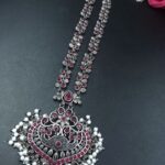 Traditional Floral Art Necklace | Silver Replica Ethnic Stone & Pearl Work Perfect Jewelry for Women
