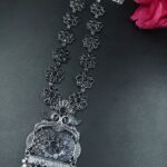 Bulk 108 Elegant Floral Art Peacock Necklace | Traditional Stone & Pearl Work Party Wear Amazing Jewelry - "Black"