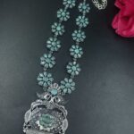 Bulk 110 Elegant Floral Art Peacock Necklace | Traditional Stone & Pearl Work Party Wear Amazing Jewelry - "Mint"