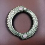 Bulk 64 Traditional Floral Art Stone Oxidized Bangle | Silver Replica Openable Kada Ethnic Best Jewelry - "Baby Pink"