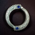 Bulk 66 Traditional Floral Art Stone Oxidized Bangle | Silver Replica Openable Kada Ethnic Best Jewelry - "Blue"