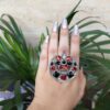 Oxidised Stone Work Chand Style Adjustable Ring