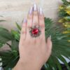 Oxidised Floral Art Red Color Stone Ring For Girls 11 photo 2025 10 02 16 38 32