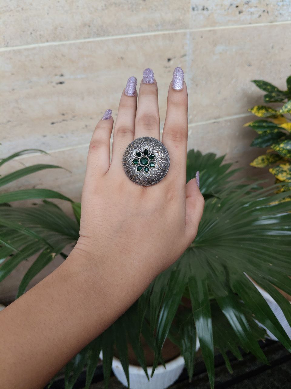 Oxidised Silver Replica Designer Ring For Girls 1 Oxidised Silver Replica Designer Ring For Girls