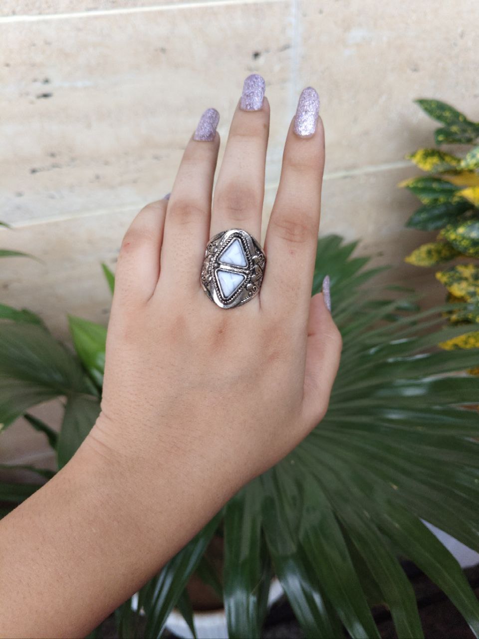 German Silver oxidised Ring For Girls 1 German Silver oxidised Ring For Girls