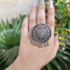 Oxidised Round Design Antique Adjustable Ring For Girls 3 photo 2025 10 02 16 38 48