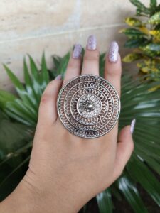 Oxidised Big Size Adjustable Rings For Girls