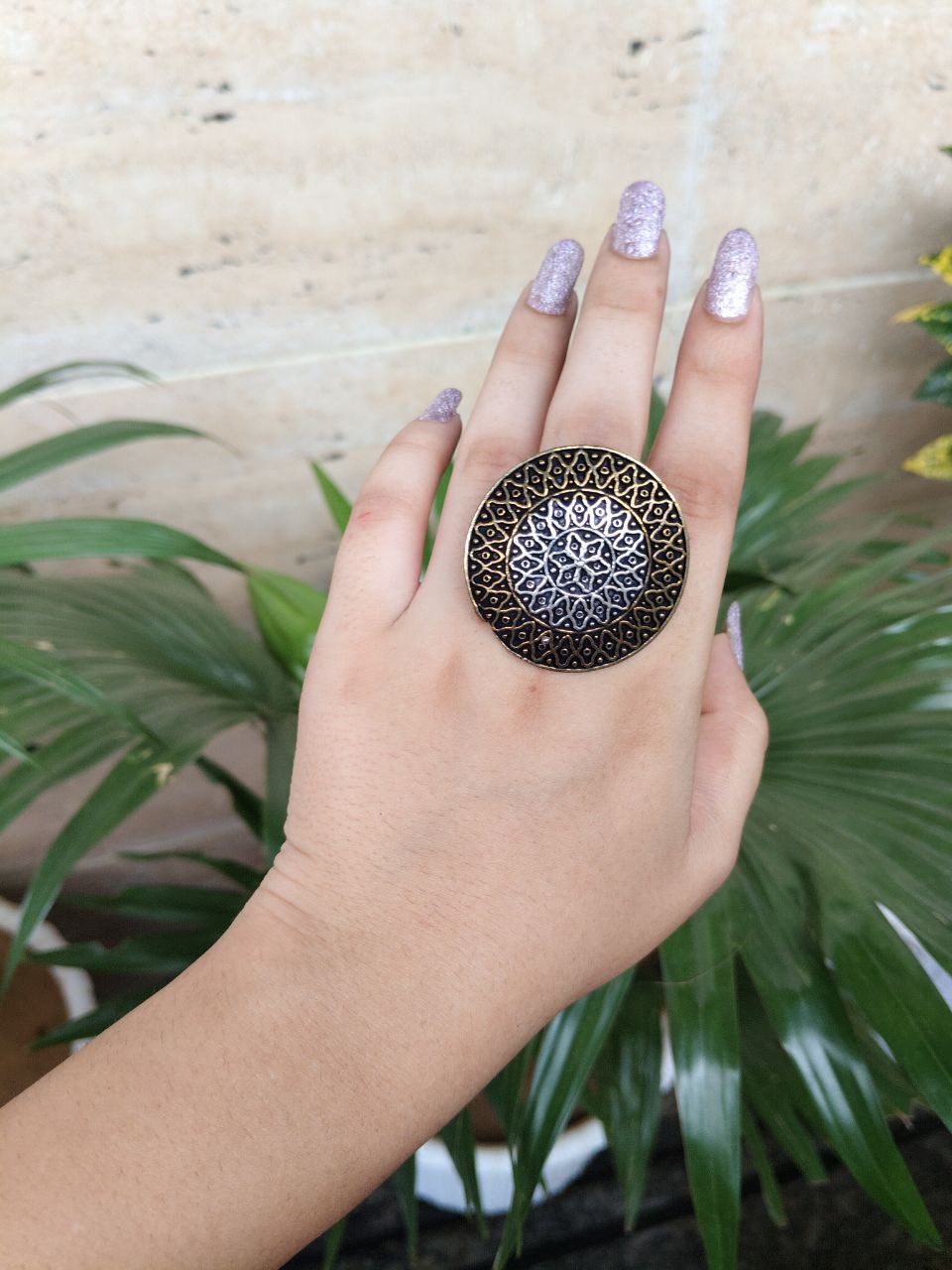 Oxidised Two Tone Adjustable Rings For Girl 1 Oxidised Two Tone Adjustable Rings For Girl