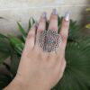 Oxidised Round Filigree Art Adjustable Rings For Girls