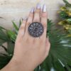Oxoidised Unique Silver Plated Round Shape Ring For Girls 2 photo 2025 10 02 16 38 57