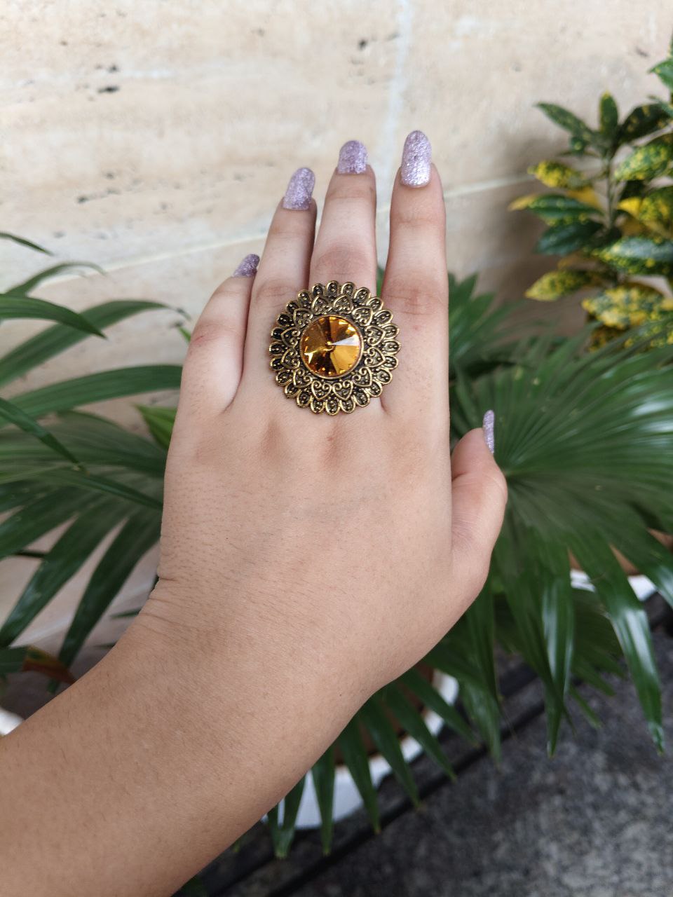 Golden Oxidised Adjustable Ring For Dailywear 1 Golden Oxidised Adjustable Ring For Dailywear