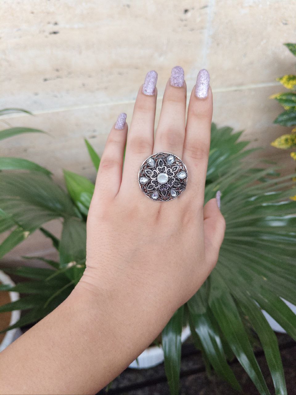 Oxidised Silver Plated Free Size Rings For Girls / Women 1 Oxidised Silver Plated Free Size Rings For Girls / Women