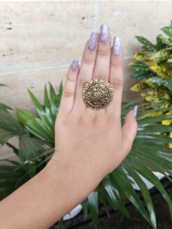 Gold Plated Circle Ring in Adjustable SIze For Gilrs