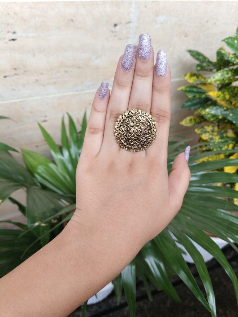 Gold Plated Circle Ring in Adjustable SIze For Gilrs