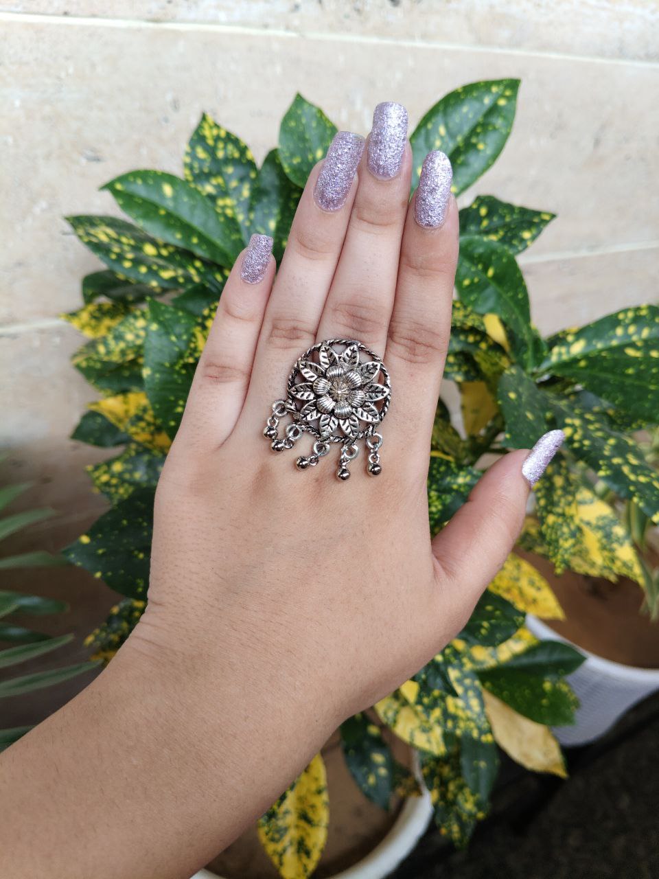 Latest Oxidized Flower Design Adjustable Rings For Girls 1 Latest Oxidized Flower Design Adjustable Rings For Girls