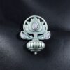 Adjustable Silver Plated Lotus Ring | Stone Ethnic Unique Jewelry for Women 19 Adjustable silver plated lotus ring with stone ethnic design for women