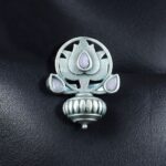 Bulk 54 Adjustable Silver Plated Lotus Ring | Stone Ethnic Unique Jewelry for Women - "Baby Pink"