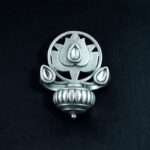 Bulk 58 Adjustable Silver Plated Lotus Ring | Stone Ethnic Unique Jewelry for Women - "White"