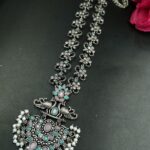 Bulk 44 Beautiful Stone & Pearl Work Peacock Necklace | Silver Plated Oxidized Party Wear Jewelry - "Baby Pink-Mint"