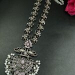 Bulk 34 Beautiful Stone & Pearl Work Peacock Necklace | Silver Plated Oxidized Party Wear Jewelry - "Baby Pink"