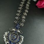 Bulk 32 Beautiful Stone & Pearl Work Peacock Necklace | Silver Plated Oxidized Party Wear Jewelry - "Blue"
