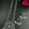 Oxidized Stone & Pearl Work Traditional Necklace Set | Elegant Best Party Wear Jewelry for Women 13 Oxidized stone and pearl work traditional necklace set with matching earrings for women.