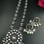 Bulk 22 Oxidized Stone & Pearl Work Traditional Necklace Set | Elegant Best Party Wear Jewelry for Women - "White"